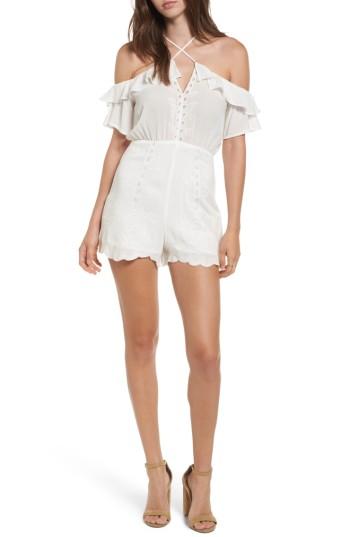 Women's Lush Strappy Off The Shoulder Romper - Ivory