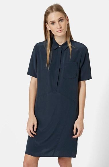 Women's Topshop Boutique Paneled Silk Dress, Size 2 (0 Us) -