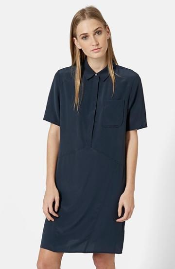 Women's Topshop Boutique Paneled Silk Dress, Size 2 (0 Us) -