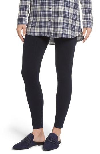 Women's Yummie High Waist Stretch Denim Leggings - Blue