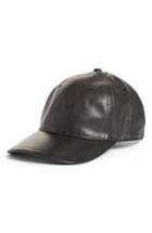 Men's Rag & Bone Lennox Leather Baseball Cap - Black