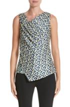 Women's Jason Wu Asymmetrical Crinkle Silk Crepon Top - Blue