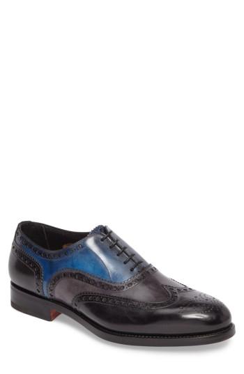 Men's Santoni Garrick Wingtip D - Blue