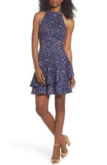 Women's Forest Lily Halter Fit & Flare Dress - Blue