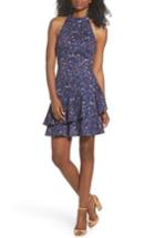 Women's Forest Lily Halter Fit & Flare Dress - Blue