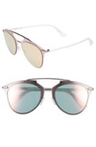 Women's Dior Reflected 52mm Brow Bar Sunglasses - Pink/ White