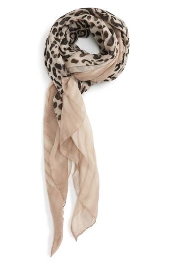Women's Accessory Collective Leopard Print Scarf, Size - Brown