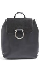 Topshop Remy Trophy Faux Leather Backpack - Black