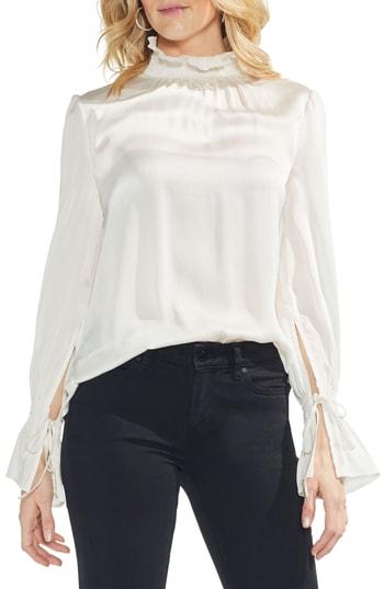Women's Vince Camuto Tie Flare Cuff Blouse, Size - White