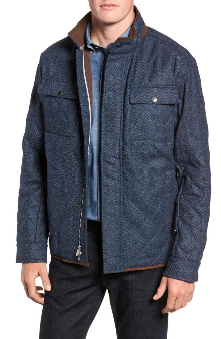 Men's Peter Millar Mountain Quilted Shirt Jacket - Blue