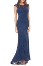 Women's Carmen Marc Valvo Infusion Lace Gown With Train