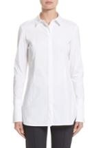 Women's Lafayette 148 New York Jake Stretch Poplin Blouse, Size - White