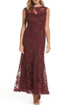Petite Women's Tadashi Shoji Embroidered Tulle Gown P - Purple