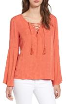 Women's Cupcakes And Cashmere Jett Bell Sleeve Top - Red