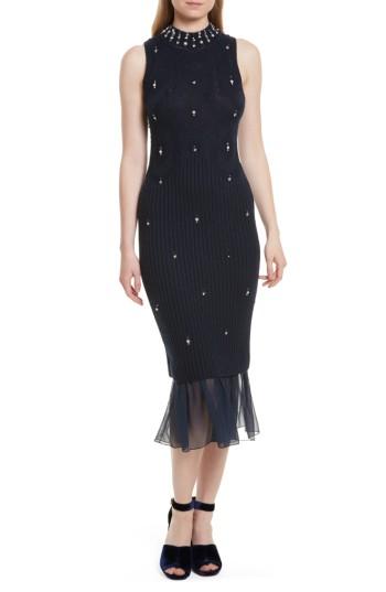 Women's Jonathan Simkhai Matador Embellished Sweater Dress - Blue