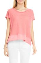 Women's Two By Vince Camuto Mixed Media Step Hem Tee - Pink