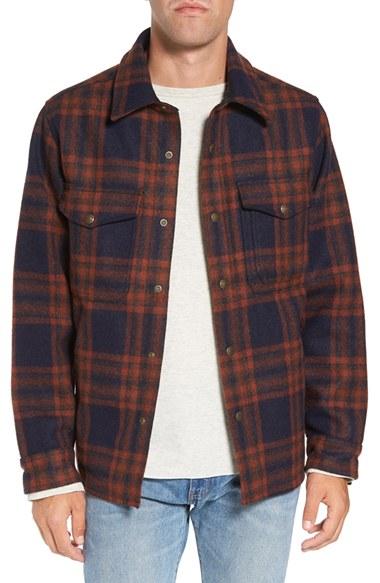 Men's Filson 'macinaw' Plaid Wool Flannel Shirt Jacket