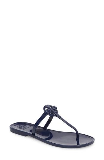 Women's Tory Burch 'mini Miller' Flat Sandal M - Blue