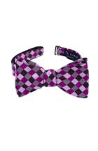Men's Ted Baker London Plaid Silk Bow Tie, Size - Pink