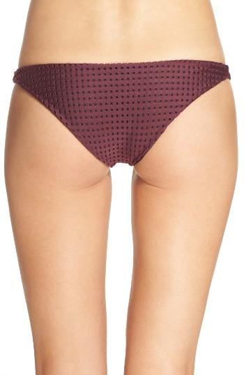 Women's Acacia Swimwear Mesh Bikini Bottoms - Burgundy