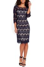 Women's Wallis Scallop Lace Dress Us / 8 Uk - Blue