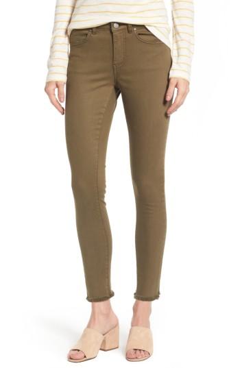 Women's Caslon Frayed Hem Skinny Ankle Jeans - Green