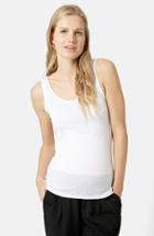 Women's Topshop 'alice' Ribbed Maternity Tank Us (fits Like 14) - White