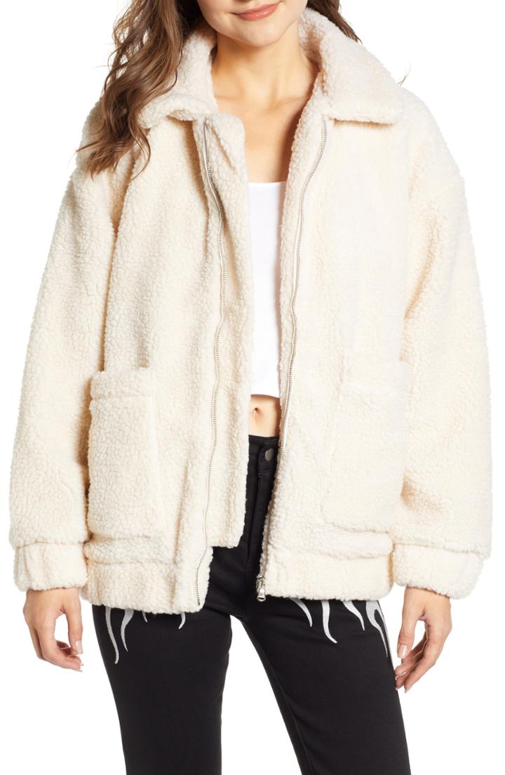 Women's I.am. Gia Pixie Faux Shearling Jacket - Ivory