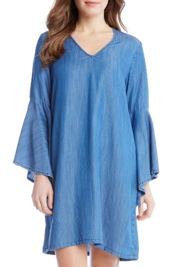Women's Karen Kane Bell Sleeve Chambray Shift Dress