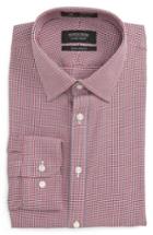 Men's Nordstrom Men's Shop Smartcare(tm) Extra Trim Fit Houndstooth Dress Shirt 32/33 - Red