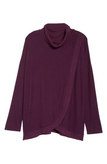 Petite Women's Gibson Cozy Fleece Turtleneck P - Purple