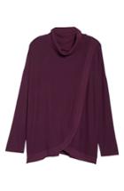 Petite Women's Gibson Cozy Fleece Turtleneck P - Purple