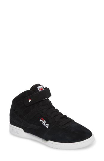 Women's Fila F-13 Premium Mid Top Sneaker M - Black