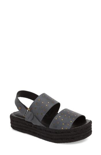 Women's Kelsi Dagger Brooklyn Devon Platform Espadrille .5 M - Black