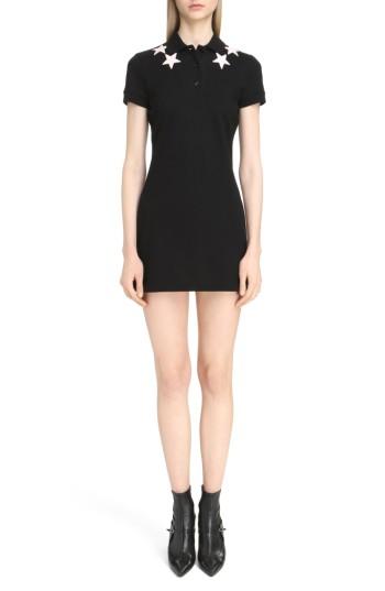 Women's Givenchy Star Embellished Polo Dress Us / 38 Fr - Black