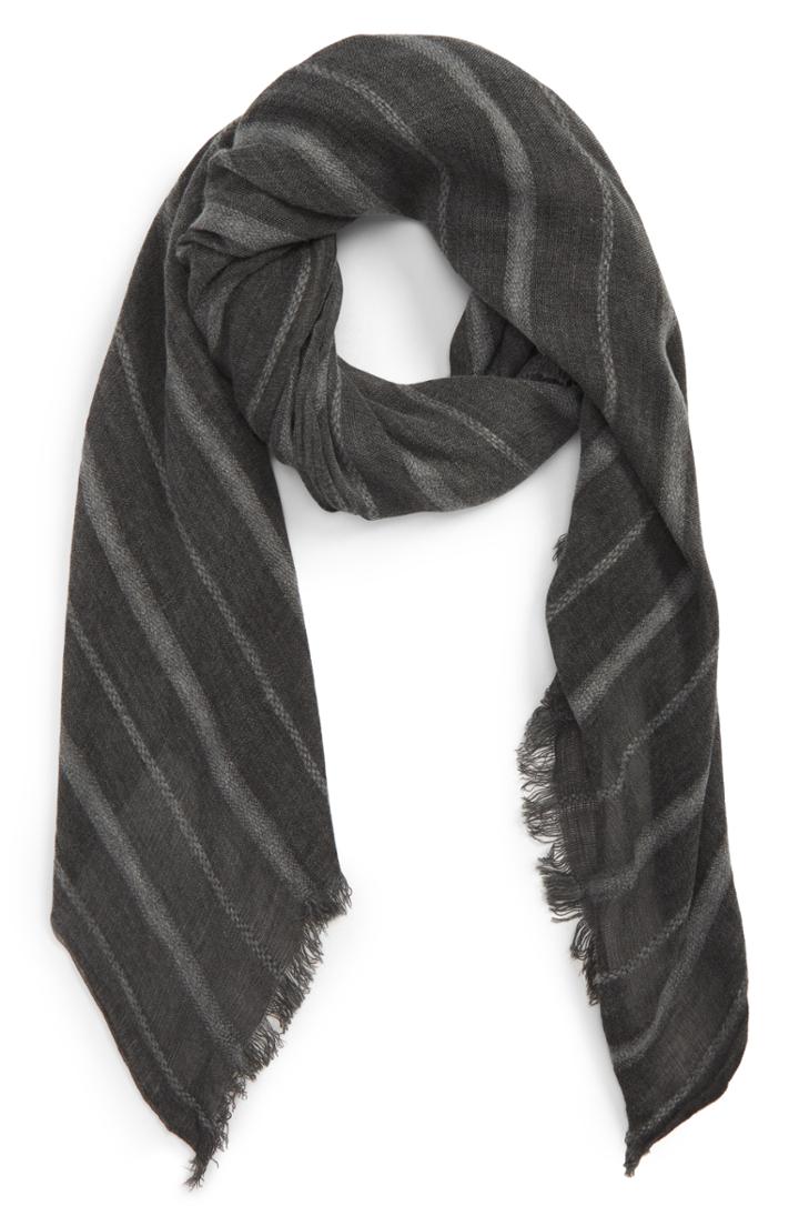 Women's Treasure & Bond Solid Ribbed Wrap Scarf, Size - Black