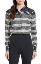 Women's Diane Von Furstenberg Stripe Silk Shirt - Purple