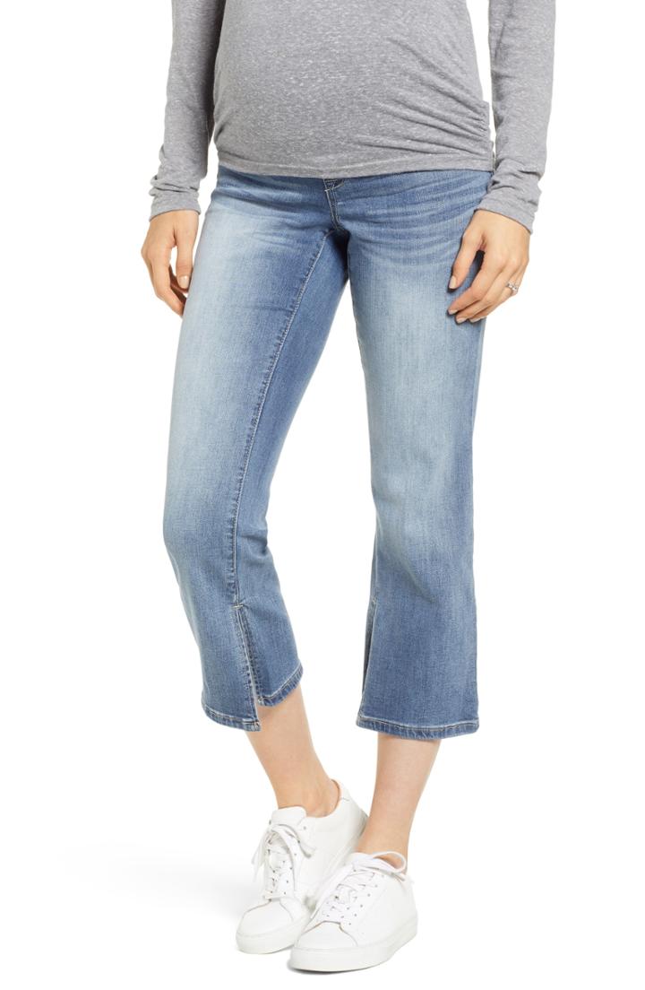 Women's 1822 Denim Slit Cuff Bootcut Maternity Jeans - Blue