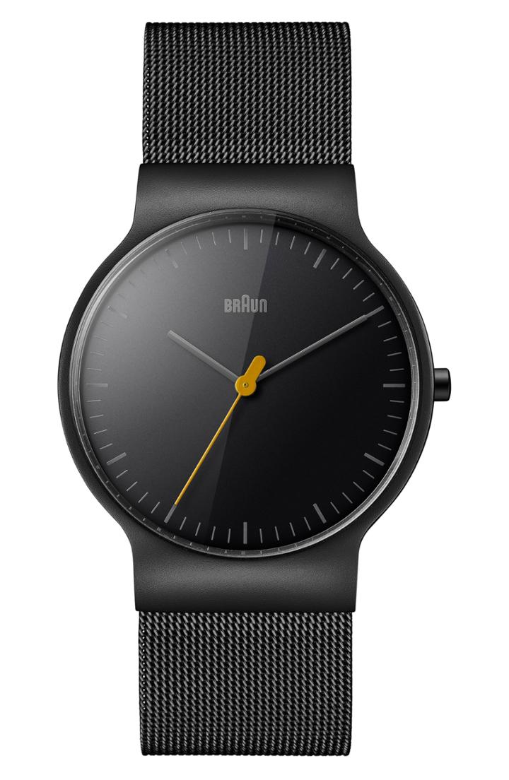 Men's Braun 'slim Line' Mesh Strap Watch, 38mm