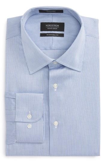 Men's Nordstrom Men's Shop Traditional Fit Stripe Dress Shirt .5 32/33 - Blue