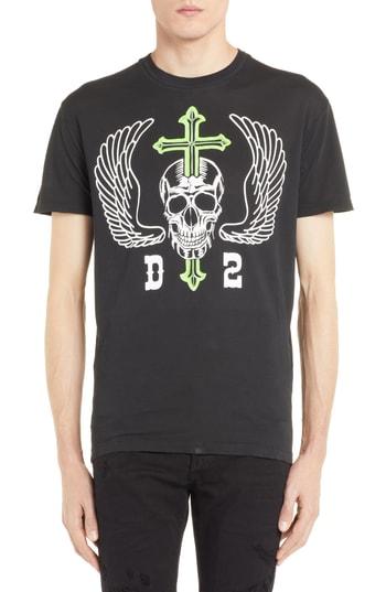 Men's Dsquared2 Skull Graphic T-shirt - Black