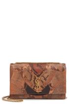 Saint Laurent Medium Kate Patchwork Genuine Python Shoulder Bag - Brown