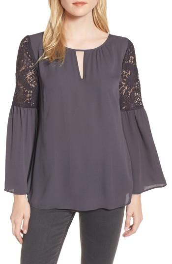 Women's Chelsea28 Lace Bell Sleeve Top - Grey