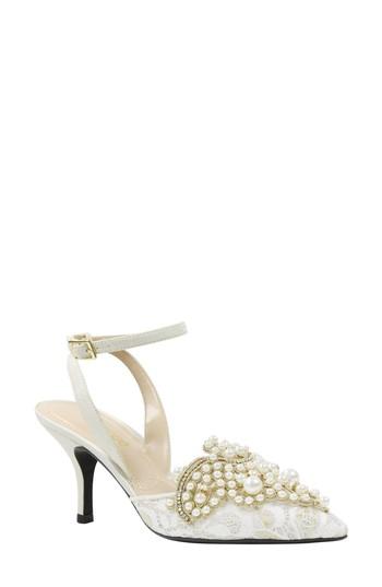 Women's J. Renee Desdemona Embellished Pump .5 D - White