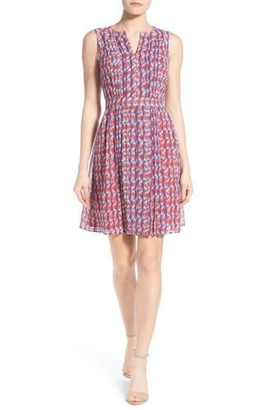 Women's Halogen Pleated Fit & Flare Dress