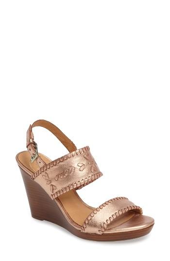 Women's Jack Rogers 'vanessa' Wedge Sandal .5 M - Metallic