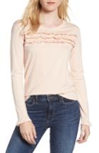 Women's Sincerely Jules Ruffle Long Sleeve Tee - Pink