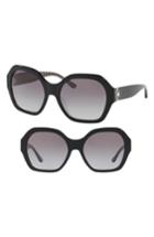 Women's Tory Burch Serif T 57mm Hexagonal Sunglasses - Black