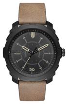 Men's Diesel Machinus Nsbb Leather Strap Watch, 46mm