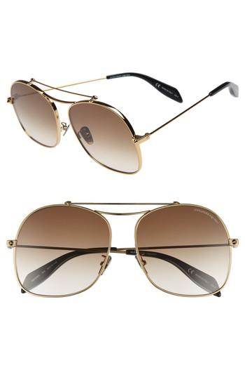 Women's Alexander Mcqueen 59mm Aviator Sunglasses -